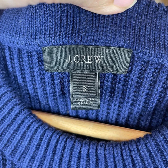 J. Crew Women's Sleeveless Tunic Sweater Size S F4132 Dark Blue Knit Crew Neck - Picture 3 of 8